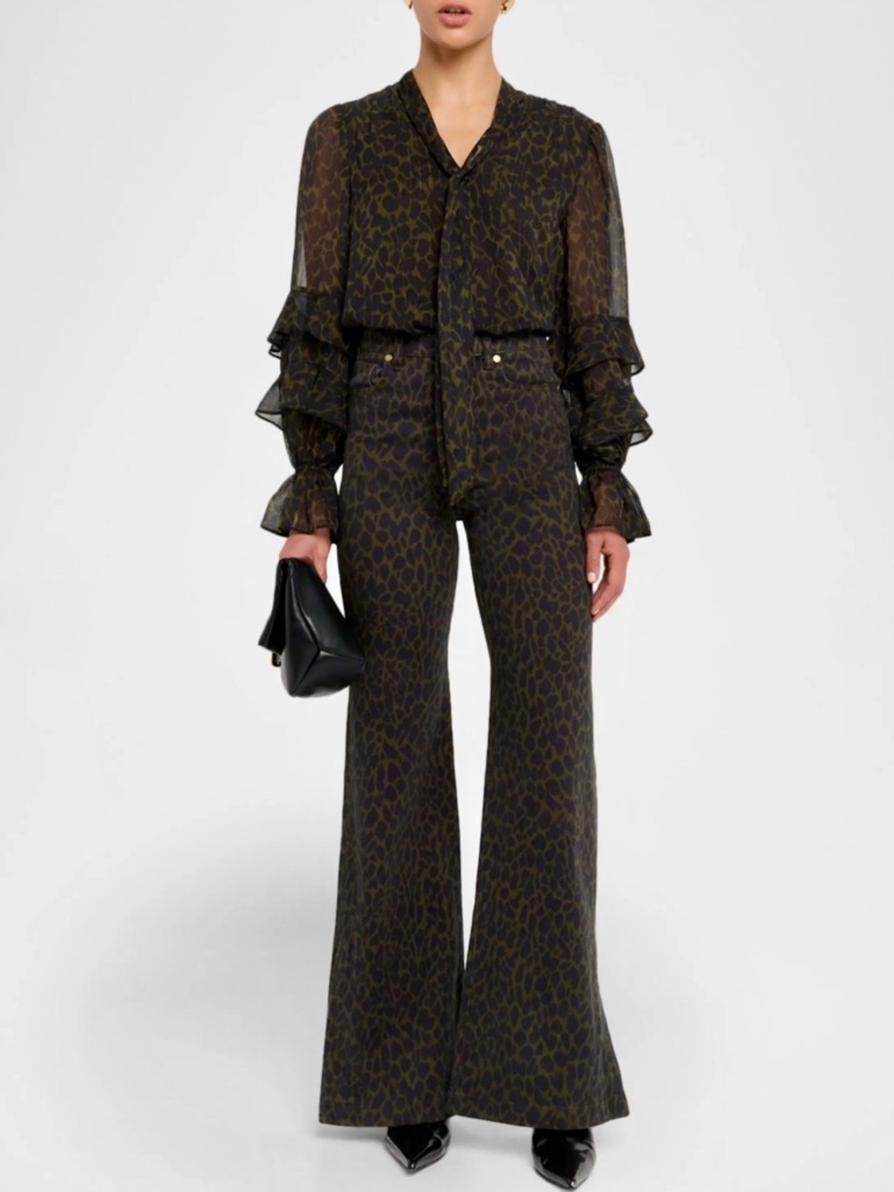 Ramy Brook Tyra Printed Wide-Leg Jeans